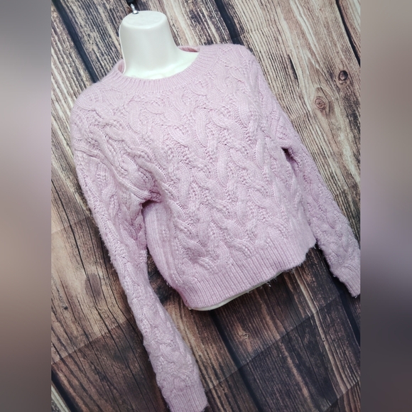 Jessica Simpson Pink Cable Knit Sweater size Small - Picture 4 of 4
